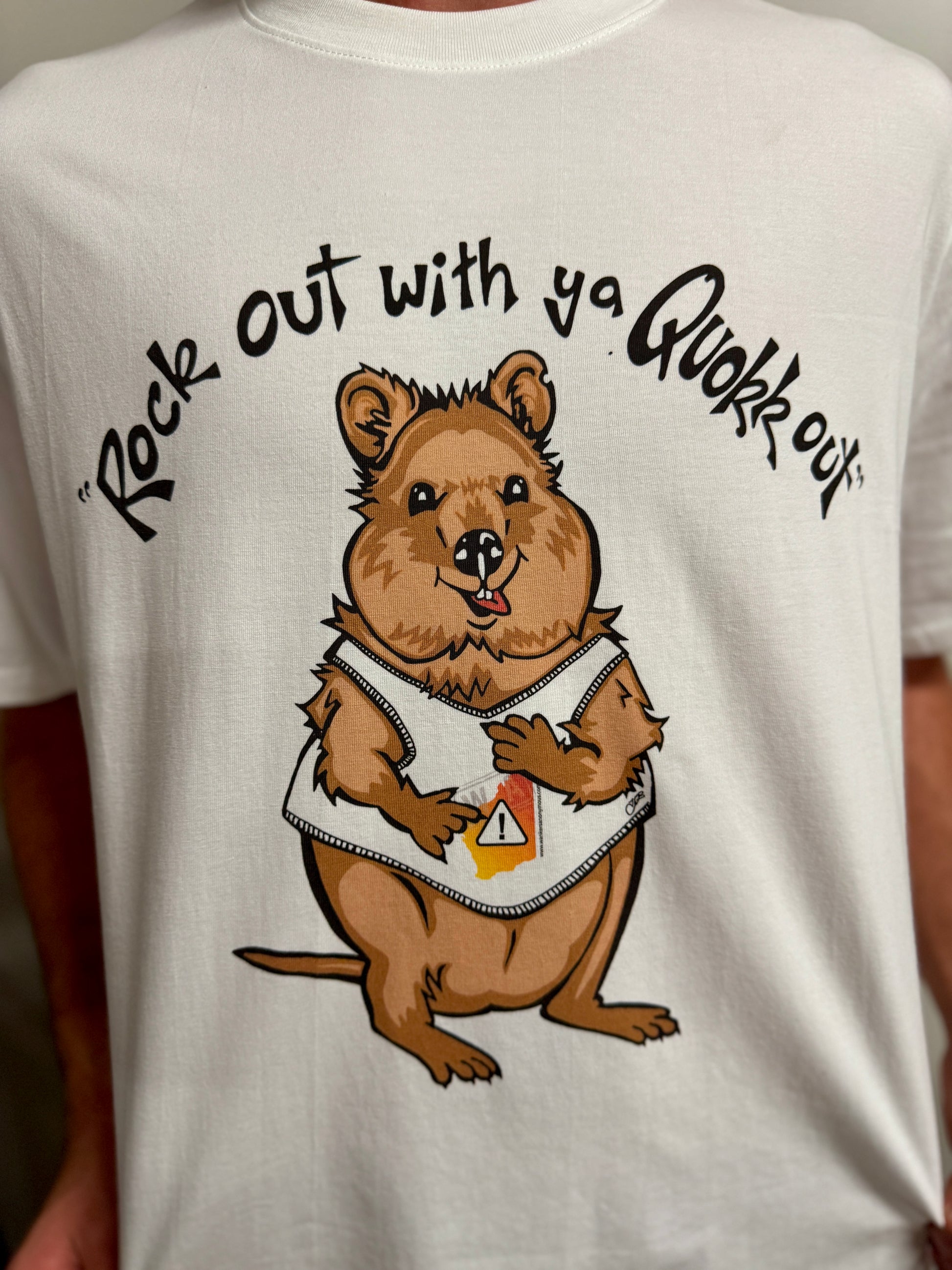 Unisex Oversize white T-shirt “Rock out with ya Quokk out”